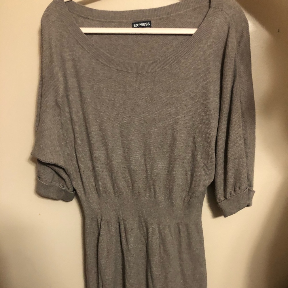 Express Sweater Dress - Light Brown/Tan, Mini
